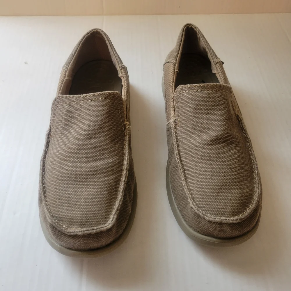 Crocs Kids Santa Cruz Slip-On Loafer Shoes‎ Size 3 Brown